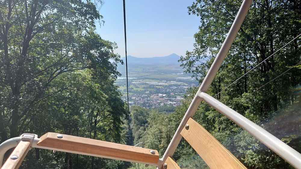 Blick aus der Seilbahn zum Mückentürmchen